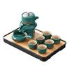 New Chinese teapot coarse pottery automatic kung fu tea set lazy tea business souvenir anti-scalding stone grinding tea set