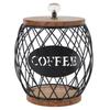 Coffee Capsule Holder Fruit Shaped Stylish Coffee Pod Storage with Wooden Base Lid Home Decor Black