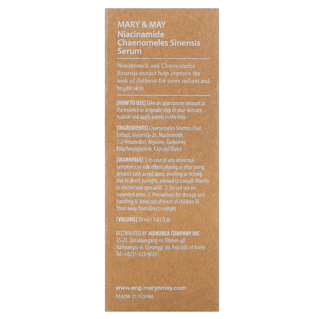 Mary & May Ниацинамид + Айва, сыворотка, 1,01 жидкая унция (30 мл)