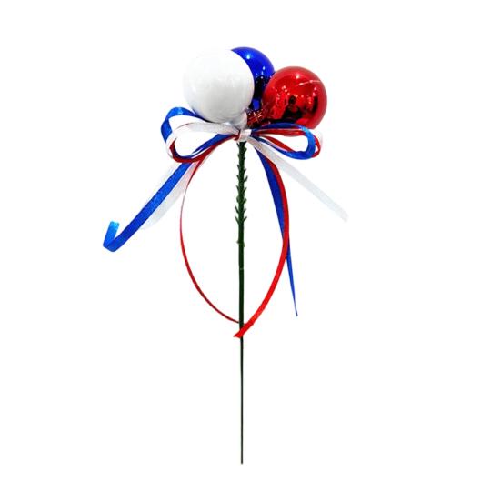 Independence Day Colorful Balls And Branches, Red White Blue Floral Poles, Reusable Plastic Foam Spheres, Vase Cake Decoration, Patriotic Party Decor