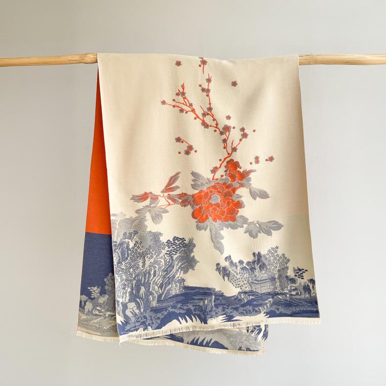 Yiwangjiangnan Artistic Cashmere Women's Scarf: Autumn/Winter Fashion Shawl