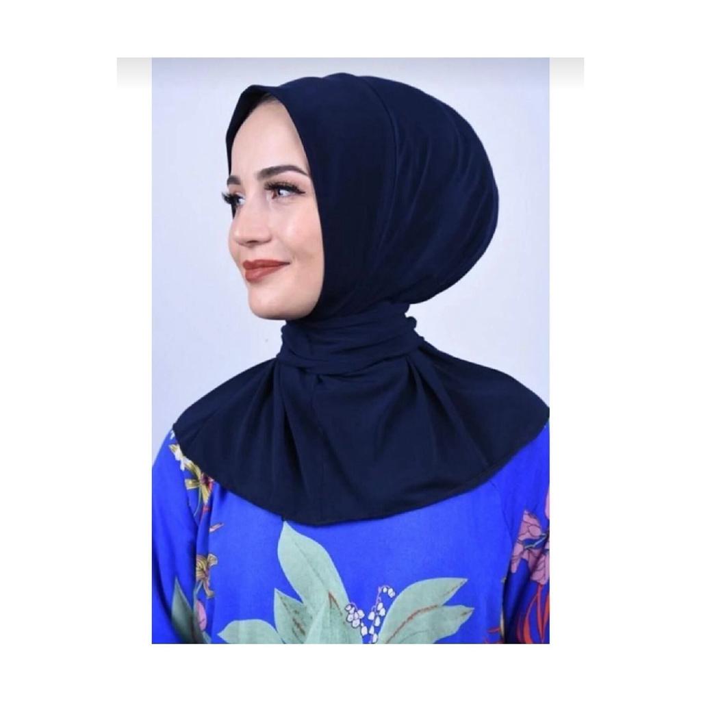 Snap Cap Hijab Swimsuit Top Matching Sea And Pool Bonnet Hijab