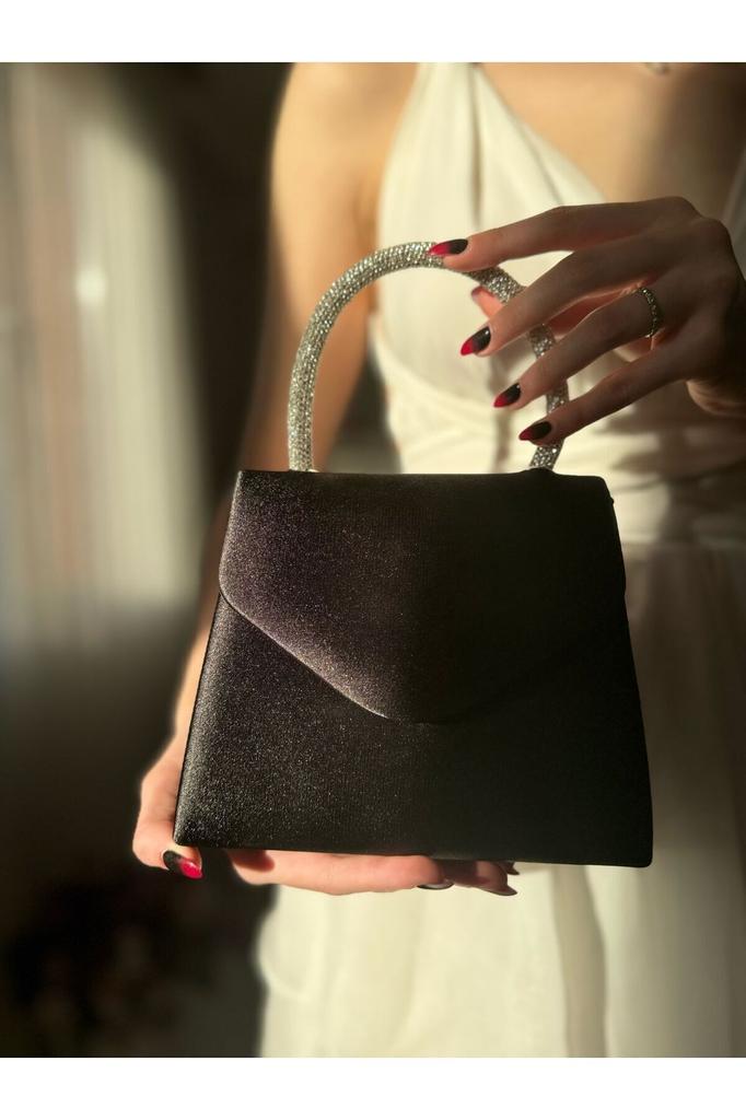 Women's Stylish and Useful Evening Dress Bag Evening Dress Bag with Satin Stone Handle for Weddings, Graduations, Elegant Events...