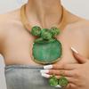 Resin With Short Necklace And Earrings Set For Trendy Fashion Looks