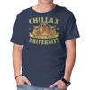 Unisex Crew Neck T-Shirt Chillax University Graphic Short Sleeve Casual Tee