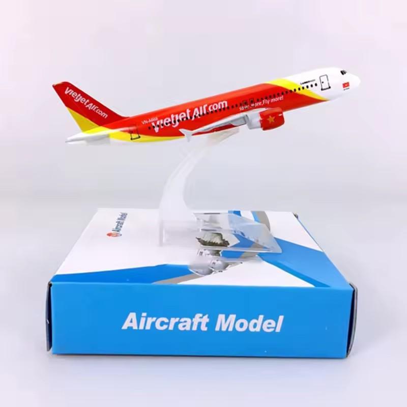1/400 16 см Модель самолета для A320 Vietjet Airlines Сплав самолета с подставкой Декорация Сплав Металлическая модель