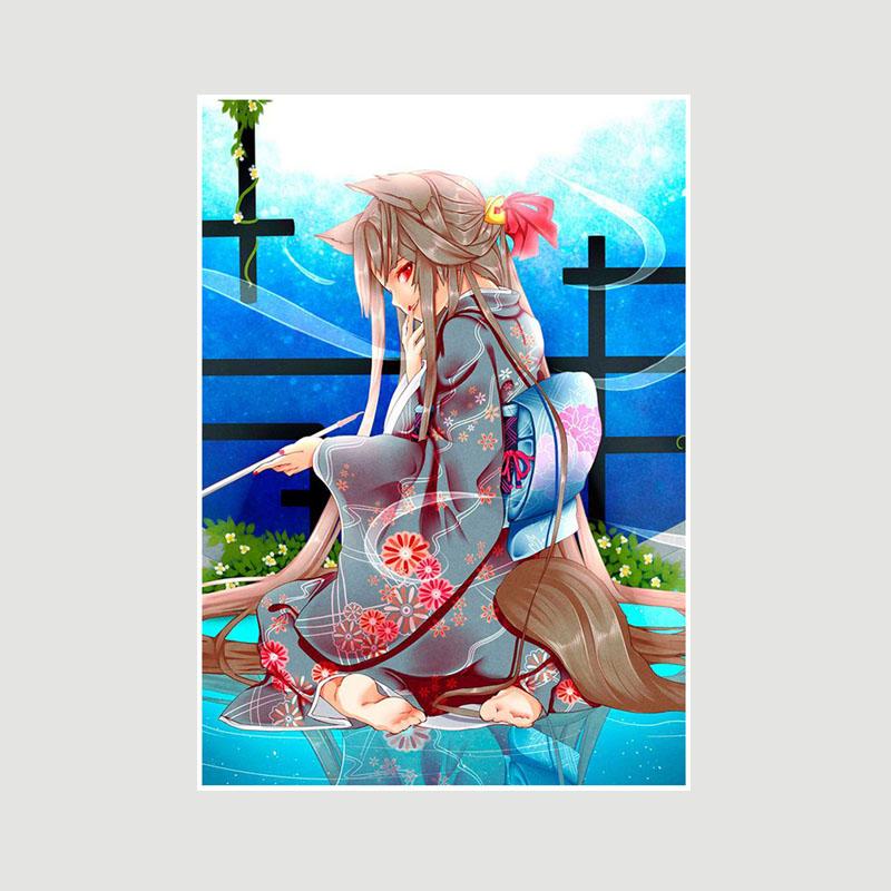 Домашний декор Картина Милая маленькая Лоли Аниме Девушка Плакат Милая Лолита Манга Фигурка Белые бумажные постеры и принты Бар Спальня Украшения Фреска