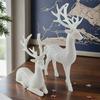 1 Pair of Deer Sculpture Christmas Small Reindeer Figurine for Living Room TV Cabinet Home Office Decoration