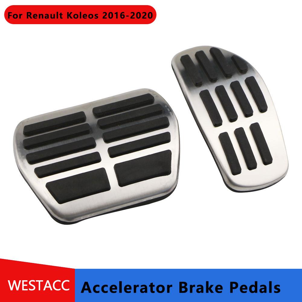 Автомобильные педали для Renault Koleos 2016-нержавеющая сталь, газовое топливо, педаль акселератора, педаль тормоза, внутренние чехлы