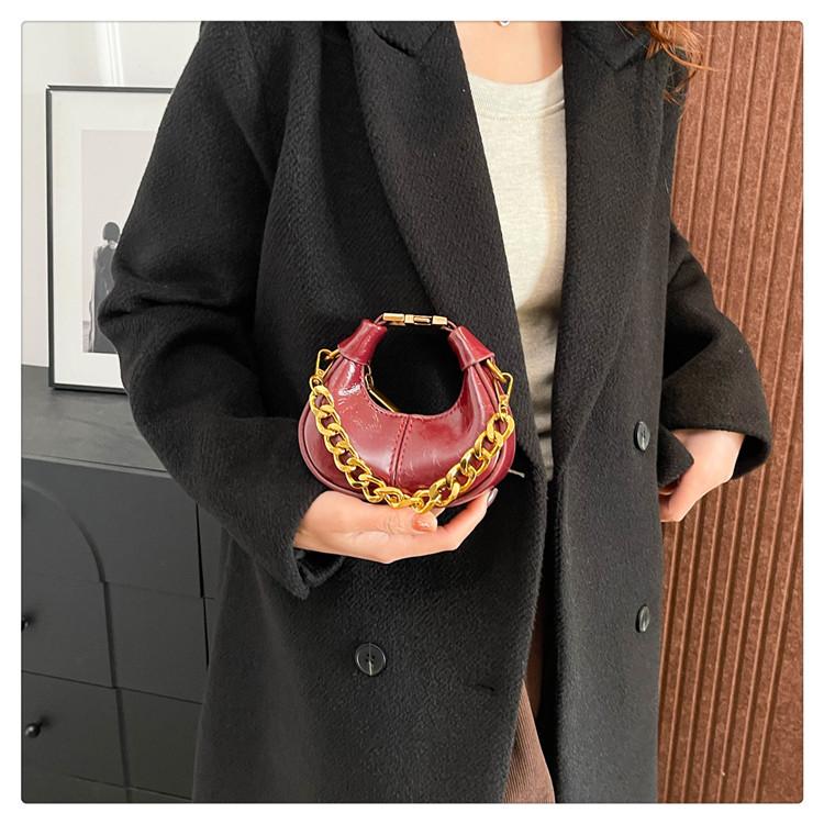 Новая мини-сумка в форме полумесяца на осень и зиму, ретро-масляный шарм!