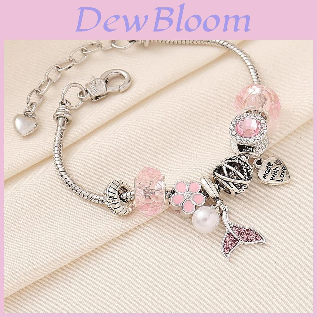 Mermaid Tail Beaded Bracelet With Crystal Accents For Girls Giftgiving