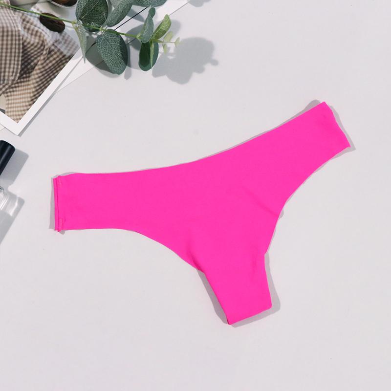 S-XL Ice Silk Panties for Women Low Waist Solid Color Underwear Panties Breathable and Comfortable Cotton Thong
