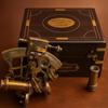 J. Scott London Brass Sextant Nautical Maritime Display Box Functional Ship History Decor Gift