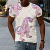 Новая летняя футболка с рисунком динозавра для мужчин, взрослая, повседневная, с 3D цифровой печатью
