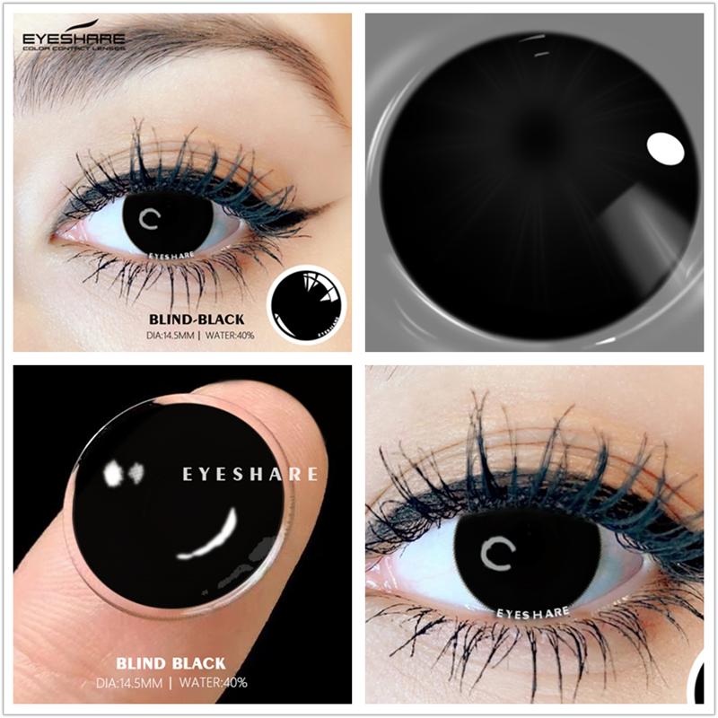 Eyeshare 1Pair Color Contact Lenses for Eyes Multicolored Lenses Anime Cosplay Eye Contacts Halloween White Black Lenses Yearly