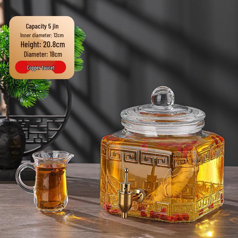 Роскошная герметичная банка для настаивания вина и байцзю с краном для домашнего использования