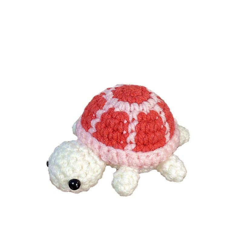 Милый брелок для ключей в виде черепахи, связанный крючком - мини-сумка из шерсти с рисунком