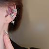 Dainty Asymmetrical Zircon Non Pierced Earrings 1 Pair Minimalist Lightweight Jewelry for Women Prom Travel Wear