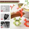 4 Pcs Crab Spatula Holder, Silicone Crab Shaped Spoon Rest, Anti-Scalding Adjustable Cooking Utensil Holder for Pot, Silicone Boil Over Spill Stopper