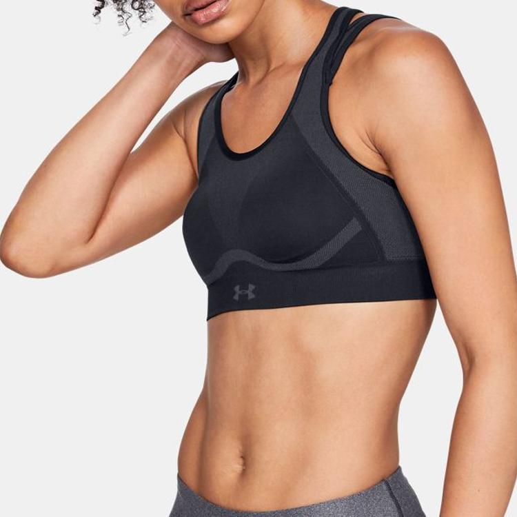 Under Armour Vanish Seamless Medium Support Multi-Strap Sports Bra Women Underwear Black 1344326-001