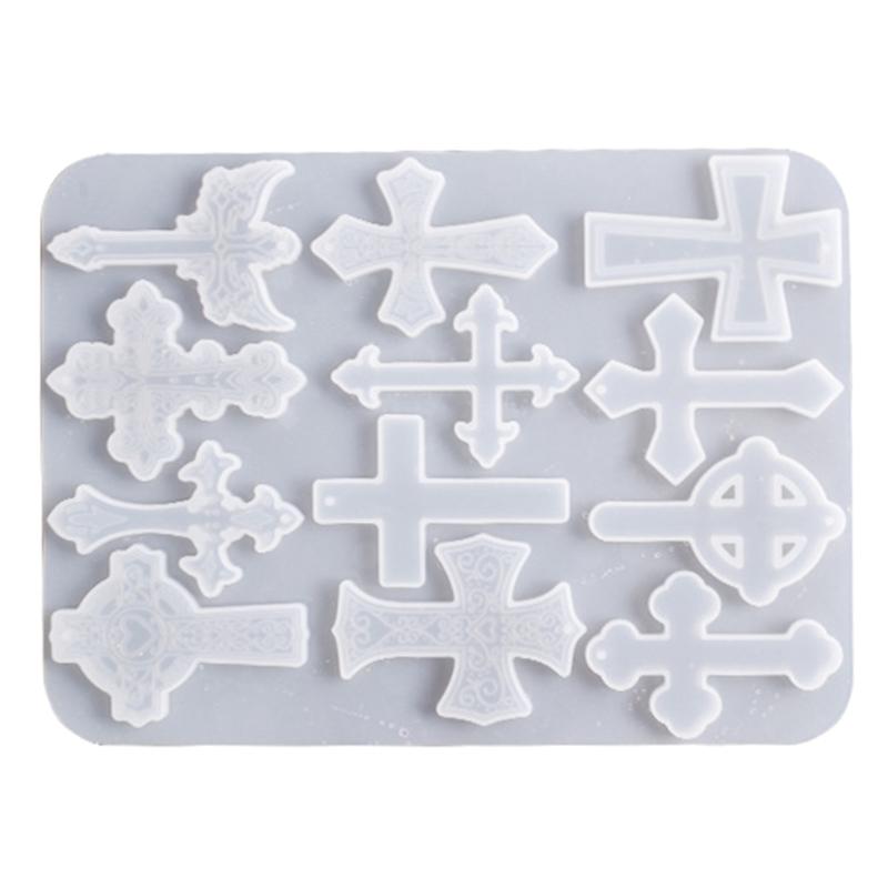 Diy Crystal Epoxy Mold Earrings Necklace Mold Pendant Decoration Various Styles Cross Irregular Mirror Silicone Mold
