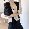 Solid Color Knitted Hollow Shawl Weave Blouse Shoulder Fake Collar Casual Knot Scarves  Outdoor