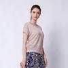 Anlom Women's Mulberry Silk Blend Short Sleeve Round Neck Knitted Top