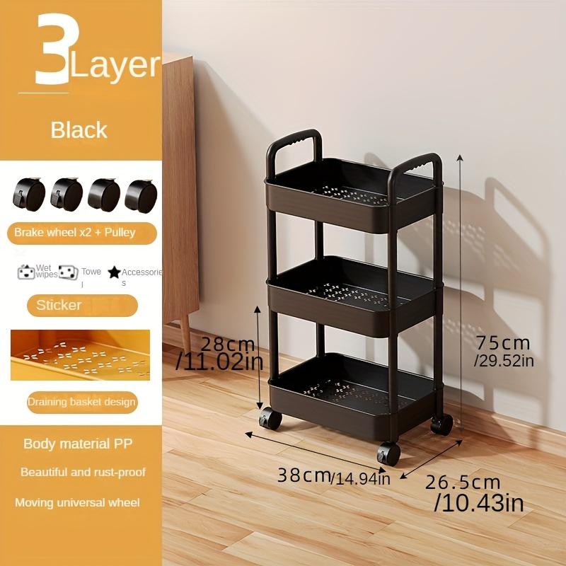 Небольшая тележка для хранения вещей, стеллаж для хранения вещей в спальне, передвижной стеллаж для хранения вещей на кухне, многоуровневая организующая стойка