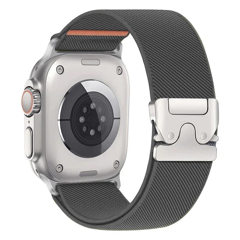 Парашютные ремешки для Apple watch 10 ремешок 46мм 42-41-45мм Ultra 2 49мм 44мм нейлоновый браслет iWatch Apple watch Series 9 8 SE 5 6 7