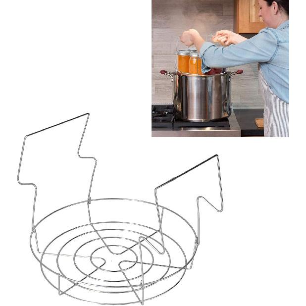 Stainless Steel Canning Rack, Foldable Anti Scalding Canning Rack for Water Bath Canner Saving Time Water Bath Canner Holder for Pressure Canner