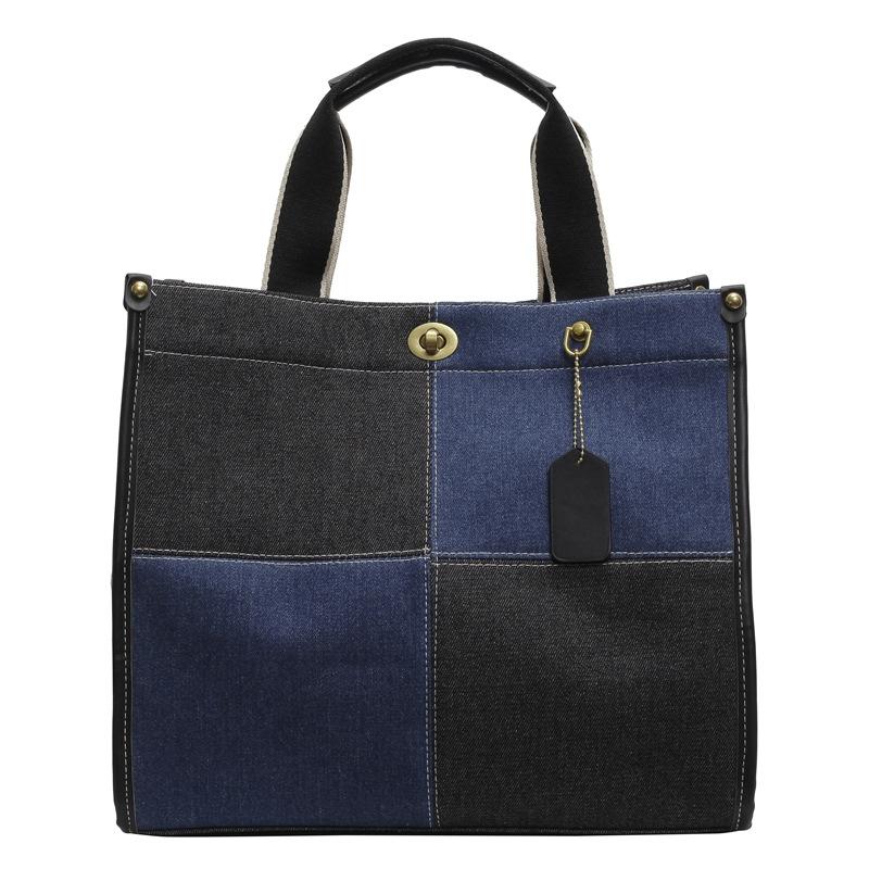Contrasting Checkerboard Denim Small Square Bag 2025 Autumn New Handbag Premium Trend Shoulder Bag
