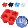 Durable 4-cup Ice Cube Shot Silicone Shooters Glass Freeze Molds Tray For Parties