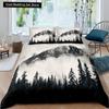 Smoky Mountain King Queen Duvet Cover Grey Fog Pine Trees Bedding Set Retro Natural Scenery Art 2/3pcs Polyester Quilt Cover