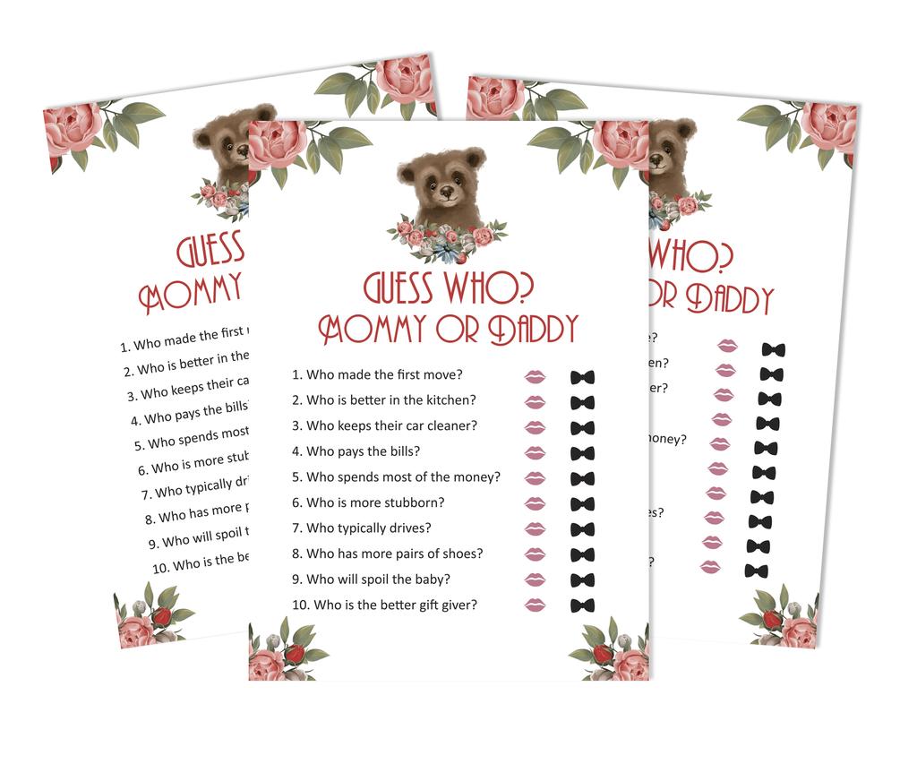Inkdotpot Baby Shower Game Set Of 50 BabyA AlphabetA ABCA Game Bear Jungle Animals Party