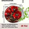 Красный Мак Металлическое Настенное Искусство 2D Алюминиевый Знак Декор Офиса Домашний Бар Кафе