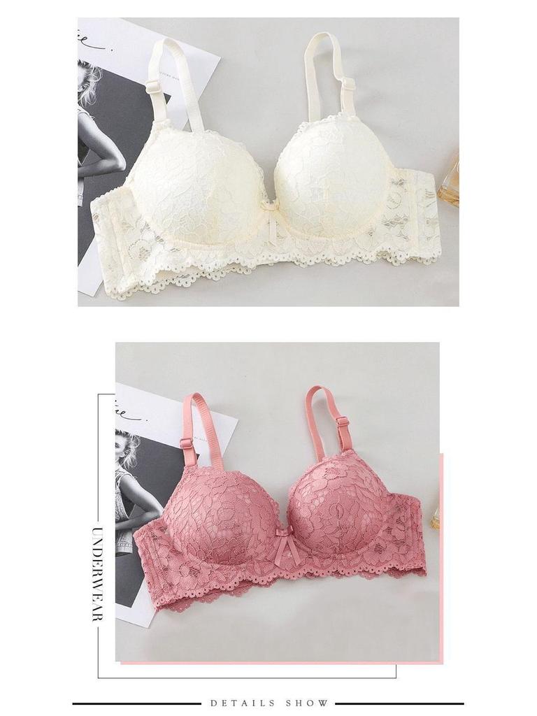 Комплект кружевного бюстгальтера пуш-ап для молодой девушки - Без косточек + Цельный вариант