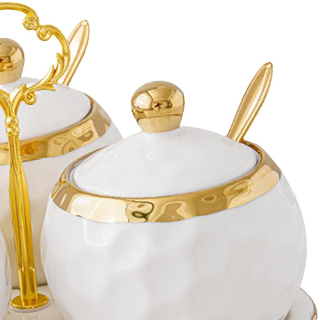 3 Pieces Ceramics Kitchen Spice Jars Sugar Pots Cute Seasoning Pepper Boxes Condiment Container for