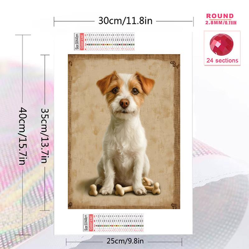 Dog&Bone 100% Round Full Drill 5D DIY Diamond Painting Embroidery Cross Stitch Rhinestone Décor