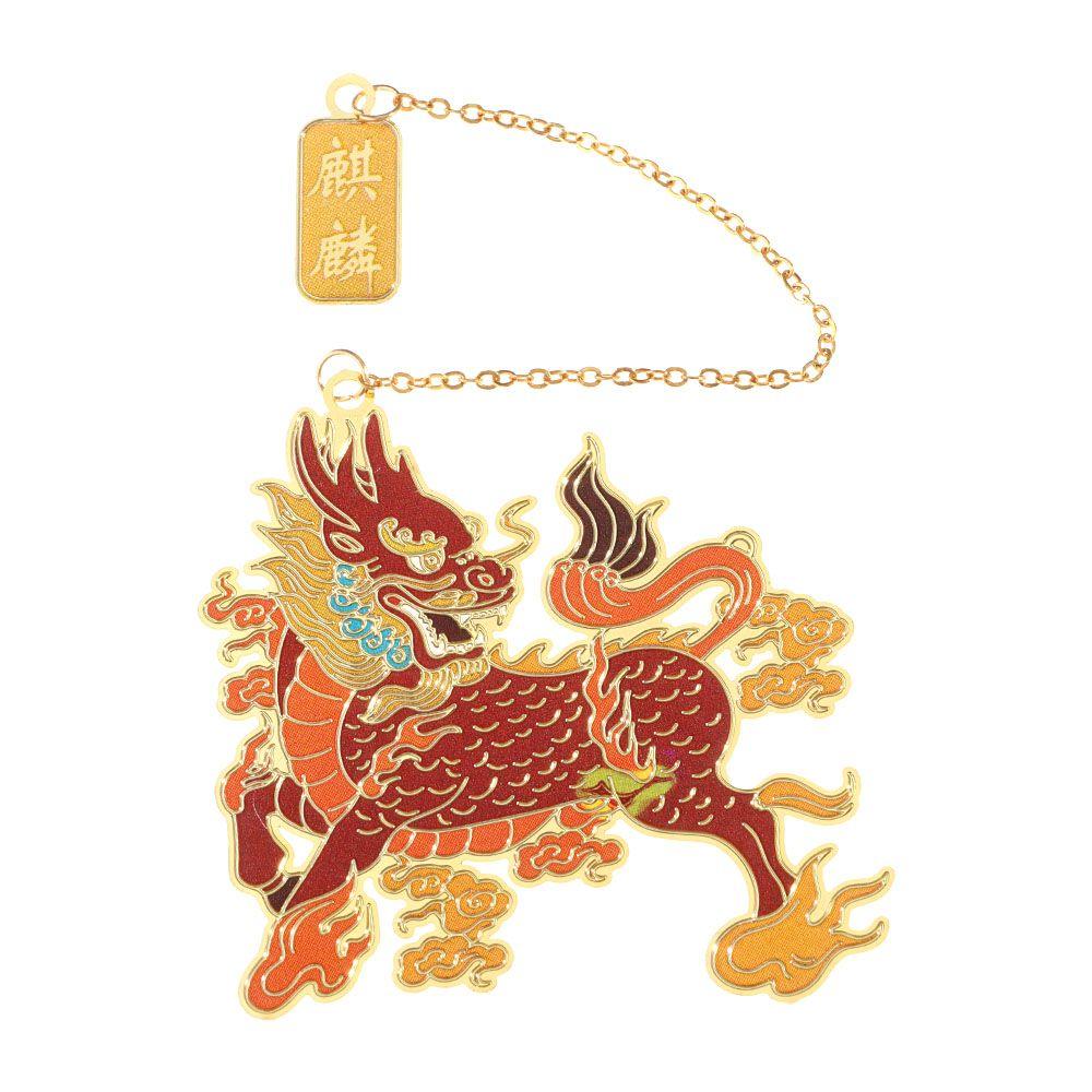 New Chinese Style Retro Mythical Bookmark With Tassel Creative Metal Hollow Dragon Tiger Book Clip Student Gift Office Supplies