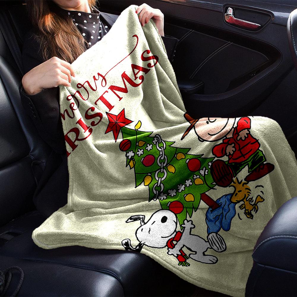 Peanuts Christmas Celebration Blanket Soft Throw Blanket For Home Bedroom Bed Sofa Travel Office Solid Christmas Blanket
