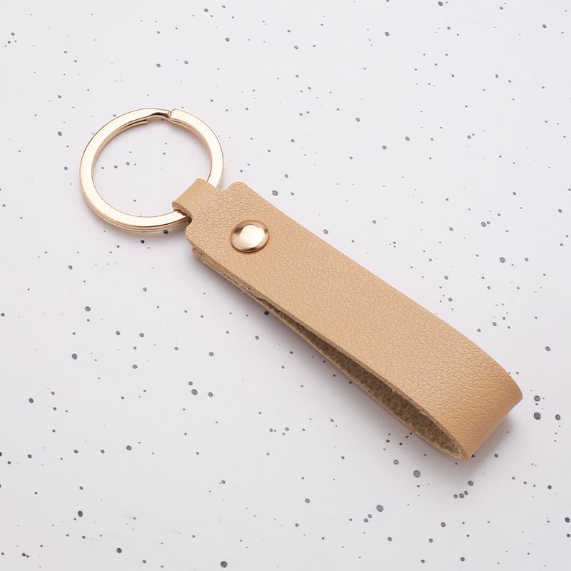 Spot PU Leather Keychain Pendant - Car Key Accessory & Business Gift
