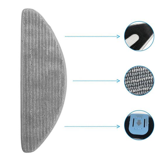 4Pcs Mop Pads Washable Sweeper Rag Reusable Sweeper Clothes Vacuum Accessories Kit for iRobot Roomba Combo I5, I5+,j5, J5+