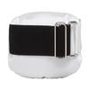 Prada Enamel metal triangle logo zipper closure fabric wrist bag mini women's white
