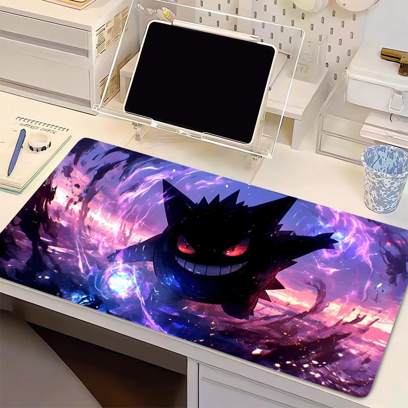 Mouse Pad P-Pokemon Gengar Anime Gaming Accessories Large Carpet Gamer Lock Edge Computer Keyboard Pad Rubber Desk Mat Mausepad