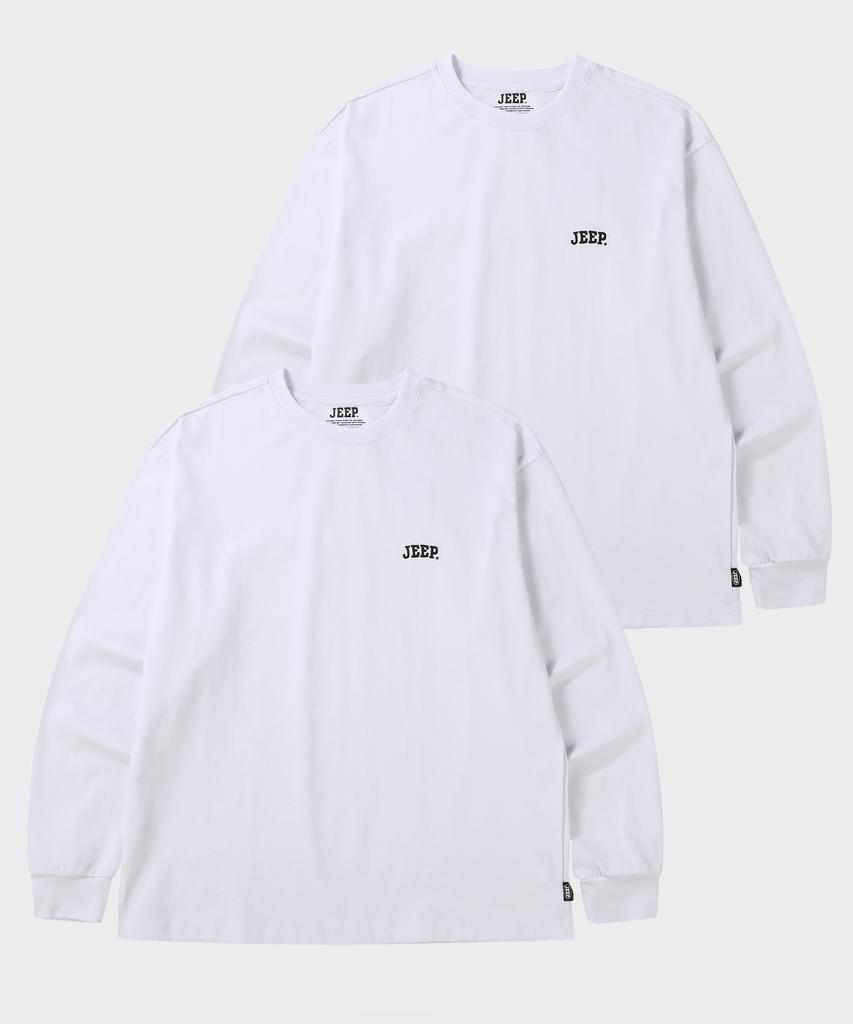 JEEP [2Pack] 16-Count Single Basic Big Logo Long Sleeve T-Shirt (Jq5Tsu754Bk)