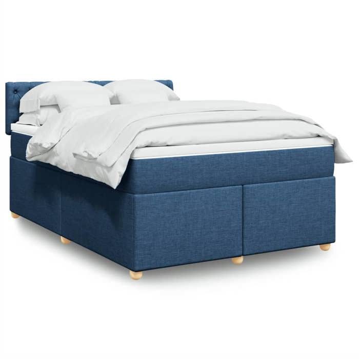 Maison Exclusive - Sommier à lattes de lit avec matelas Bleu 140x200 cm Tissu