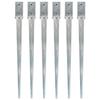 VidaXL Ground Stakes 6 Pcs Silvery 7x7x90 Cm Galvanized Steel