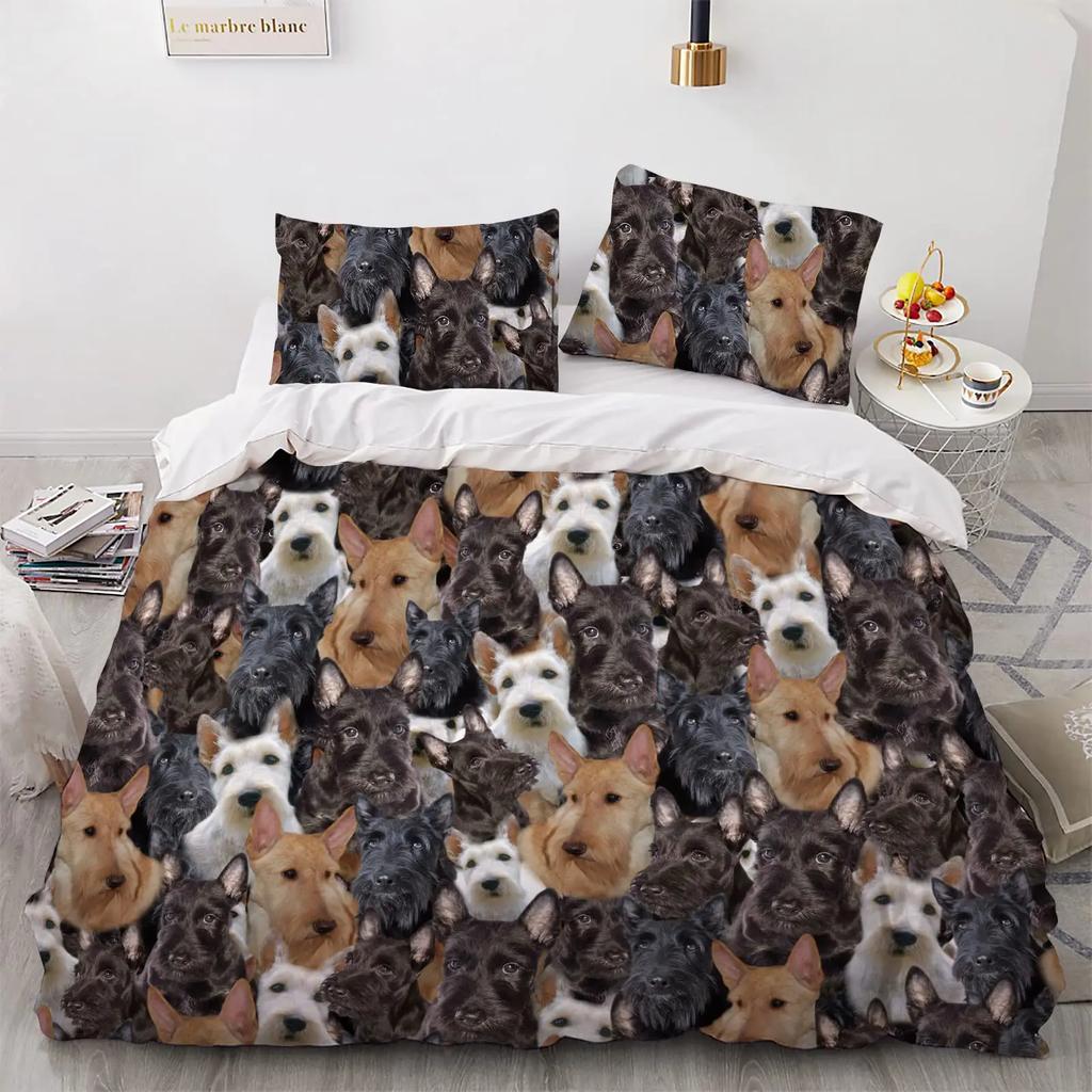 Cute Maltese Dog Duvet Cover Set Dog Breed Theme Bedding Set Microfiber Kawaii Animal Quilt Cover Twin King For Pet Lover Gifts