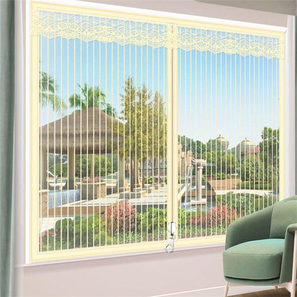 Summer Mosquito Screens Net Self-adhesive Window Screen Door Curtain Velcro Removable Household Decorative Curtain Zipper Opening