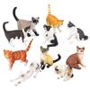 Children's Black and White Kitten Simulation Set - Toy Cat Figurine